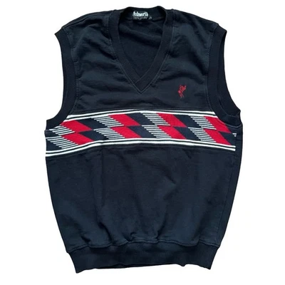 Chaleco Suéter de Golf Ashworth Años 90 De Colección L Negro Argyle Bordado Logo Hecho en EE. UU. Foto 1 de 4