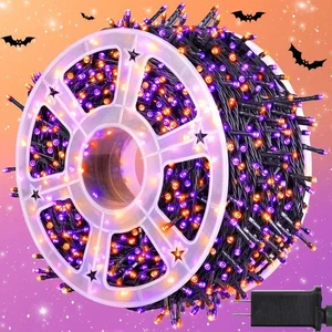 500 LED Halloween Purple and Orange String Lights 164 Ft Decor For Haunted House - Picture 1 of 8