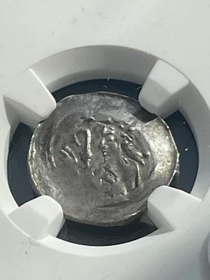 Germany Strassburg Anonymous (1050-1250) Silver Pfennig Bishop & Church MS62 NGC - Image 1 of 4