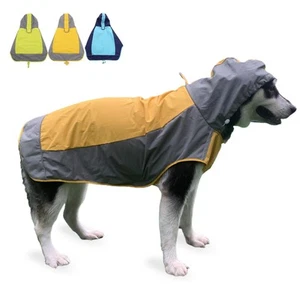 Reflective Yellow Dog Raincoat with Hoodie, Lightweight Waterproof Jacket - M... - Picture 1 of 5