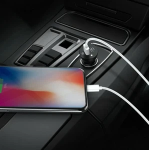Quick Charge 3.0 Car Charger Dual Port USB-A & USB-C 18W Fast Charging - Picture 1 of 5