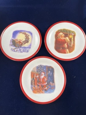 Pottery Barn Kids Christmas Plates Set Of 3 Dif Pics By Ruth Sanderson Melamine - Image 1 of 4