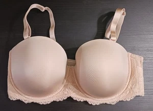 Reggiseno senza spalline Torrid Curve taglia 40F Bombshell tutti i giorni pizzo convertibile beige - Foto 1 di 24