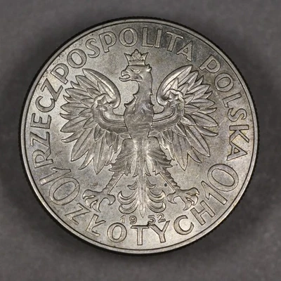 Polonia 1932 plata 10 zlotys brillantes Foto 1 de 2