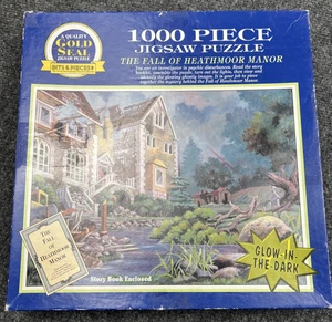 Puzzle Vintage 1000 Pezzi La Caduta di Heathmoor Manor Bagliore nel Buio - Foto 1 di 3
