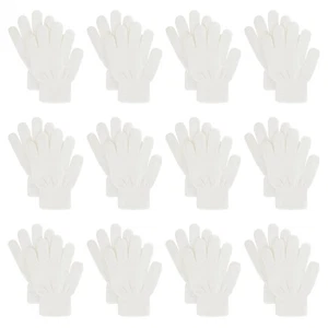 12 Pairs White Warm Kids Gloves Winter Gloves Knit Gloves for Kids Boys Girls... - Picture 1 of 8