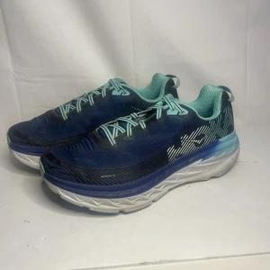Hoka One One Bondi 5 Shoes Womens Size 11 Wide Blue Aqua Mesh Running Sneakers - Picture 1 of 13