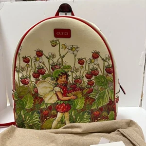 Gucci Children'S Strawberry Fairy PVC Leather Backpack Multicolor Auth - Picture 1 of 10
