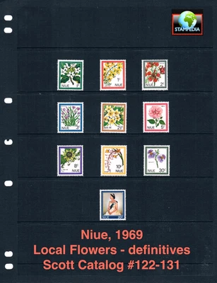 $5.40 Scott Value - 1969 NIUE Flowers, QEII definitives So Pacific CV MNH NH UMM - Image 1 of 4
