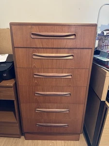 G Plan Fresco Teak Tallboy Chest of 6 Drawers Vintage Mid-Century - Picture 1 of 10