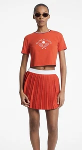 Gonna Michael Kors rossa argilla plissettata maglia elasticizzata taglia XS (solo gonna) vendita finale - Foto 1 di 2