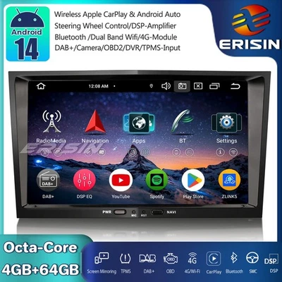 8-Core DAB+ Android 14 Autoradio GPS Opel Corsa D/C Zafira Astra H Meriva Vectra - Immagine 1 di 4