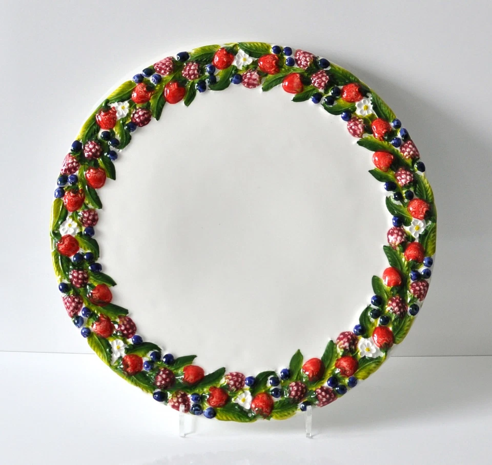 BASSANO KERAMIK   Tortenplatte  30 cm FRUTTINI Beeren MEDITERRANES GESCHIRR - Bild 1 von 1