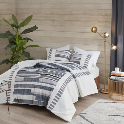 Conjunto de edredom INK+IVY Serena 3 peças de algodão estampado com acabamentos - Imagem 1 de 4