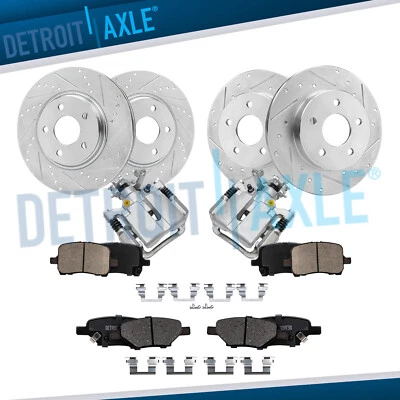 Rotores perforados delanteros traseros pastillas de freno pinzas traseras para Saturn Aura Malibu HHR G6 Foto 1 de 4