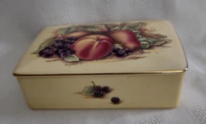 Aynsley Orchard Gold Trinket Box Aprox 5.5" x 4" - Picture 1 of 4