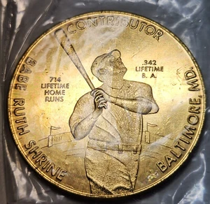Medalla de colaboradores del santuario de Babe Ruth 1968 en embalaje original - Imagen 1 de 6