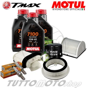 Tagliando YAMAHA TMAX 500 2001-2007 / Kit Olio Motul 7100 10W40 + Filtri Candele - Foto 1 di 5
