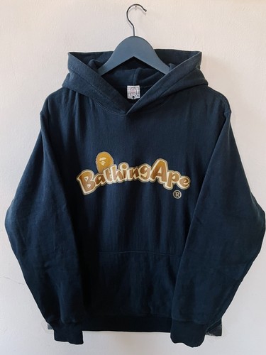 A BATHING APE (BAPE) Vintage Y2K Bape A Bathing Ape Arch Logo Hoodie Black