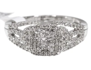 14k White Gold Ladies Diamond Bellagio Invisible Engagement Wedding Ring 1/2 ct - Picture 1 of 6