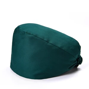 Surgical Scrub Cap Doctor Nurse Cotton Bouffant Adjustable Head Cover Solid Hat☊ - Picture 1 of 22