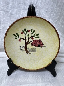 Vintage Unmarked Farm Apple Tree Ceramic Decorative Bread Plate - Picture 1 of 6