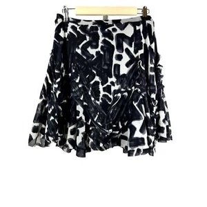 FUZZI Gonna Midi Donna Astratta Strato A-Line Nera Taglia Media - Foto 1 di 8