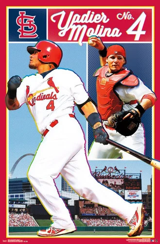 Yadier Molina CATCHER-SLUGGER St. Louis Cardinals MLB Baseball 22x34 Wall POSTER - Imagem 1 de 1