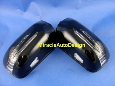 TWO ARROW LED BLACK DOOR MIRROR COVERS FOR 1995-1998 MERCEDES BENZ W140 S-CLASS - Image 1 of 4