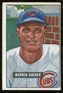 1951 Bowman #318 Warren Hacker Chicago Cubs - Rookie Card - Hi# - Picture 1 of 2