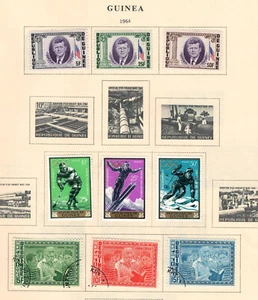 GUINEA 1964 Very Fine Stamps Hinged on list: 2 Sides - Picture 1 of 2