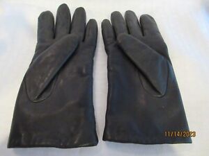 Vintage ARIS 115 Soft Dark Choclate BROWN LEATHER Lined Women’s Gloves Size 6.5