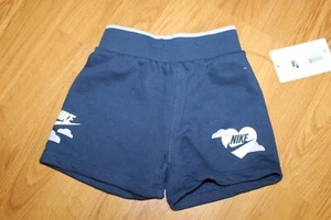 NWT GIRLS NIKE SZ 3T SHORTS LOGO BLUE - Picture 1 of 4