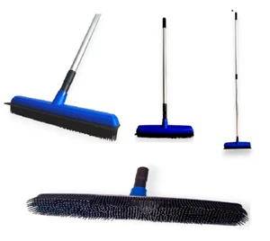Gummibesen mit Teleskopstange Wasserabziehkante Gummiborsten Besen Stiel Gummi - Bild 1 von 5