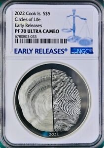 2022 Cook Islands $5 Circles of Life 1 oz Silver Early Releases - NGC PF70 UC