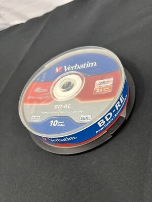 10x Genuine Verbatim 25GB 2x Speed DVD-RW Re-Recordable 10x Pack DVD-RE *NEW - Image 1 of 4