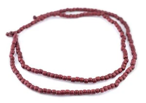 Cherry Red Nugget Natural Wood Beads 5mm Cylinder 16 Inch Strand - Picture 1 of 3