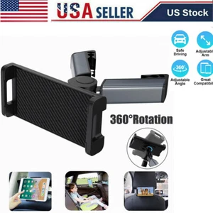 360°Car Back Seat Headrest Mount Tablet Holder for 4.7-12.9” iPad iPhone Samsung - Picture 1 of 10