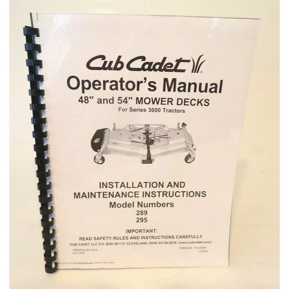 Cub Cadet 289 295 48" 54" Mower deck 3000 series - Image 1 of 1