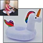 18" Doll Inflatable Unicorn Pool Float Riding Toy Rainbow Mane Gold Horn