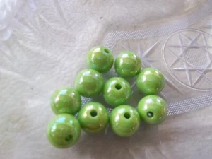 10mm Lime AB Bubblegum Beads, Chunky Bubblegum Beads, Gumball Beads, Acrylic Bea - Picture 1 of 2