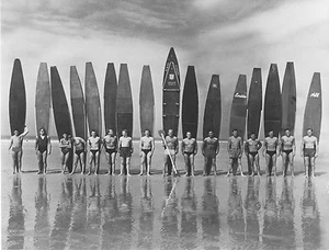 vintage Surf photo beach surfing boards black white print - Picture 1 of 3