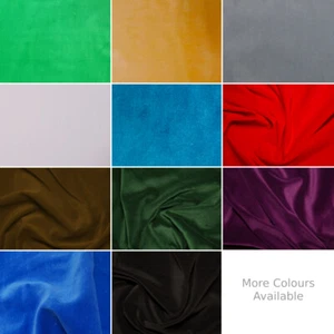 100% Cotton Velvet Fabric Plain Costume Dressmaking Eveningwear Curtain - Picture 1 of 22