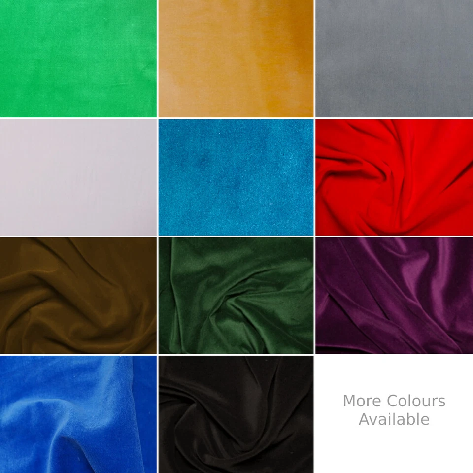 100% Cotton Velvet Fabric Plain Costume Dressmaking Eveningwear Curtain - Image 1 of 1
