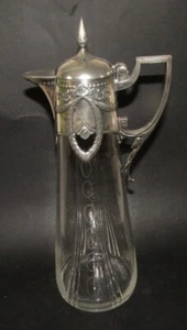 Jarra De Cristal Tallado Jugendstil Firmada WMF Estaño Y Vidrio Decantador - Imagen 1 de 7