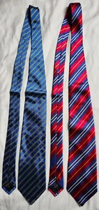 Lot of 2 Dunhill Men's Ties Multicolor Striped Cotton Silk Logo - Picture 1 of 6