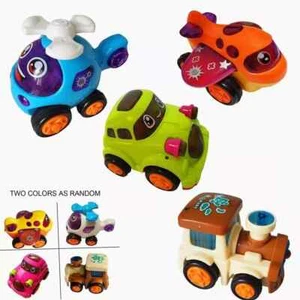 4 Giocattoli Auto Pull Back Modello Push Go Veicoli da Costruzione Aereo Treno Bambini UK - Foto 1 di 9