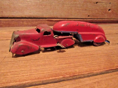 Camión cisterna de acero prensado Marx vintage raro juguete años 30 acero prensado original Foto 1 de 4