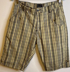 STUSSY Striped Shorts Men Tan Blue Cotton 90s Y2K - Picture 1 of 4