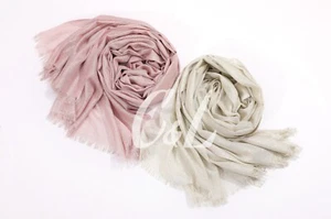Glitzernder schlichter Schal Hochzeit Anlass X'mas Premium weicher Hijab Halstuch - Bild 1 von 27